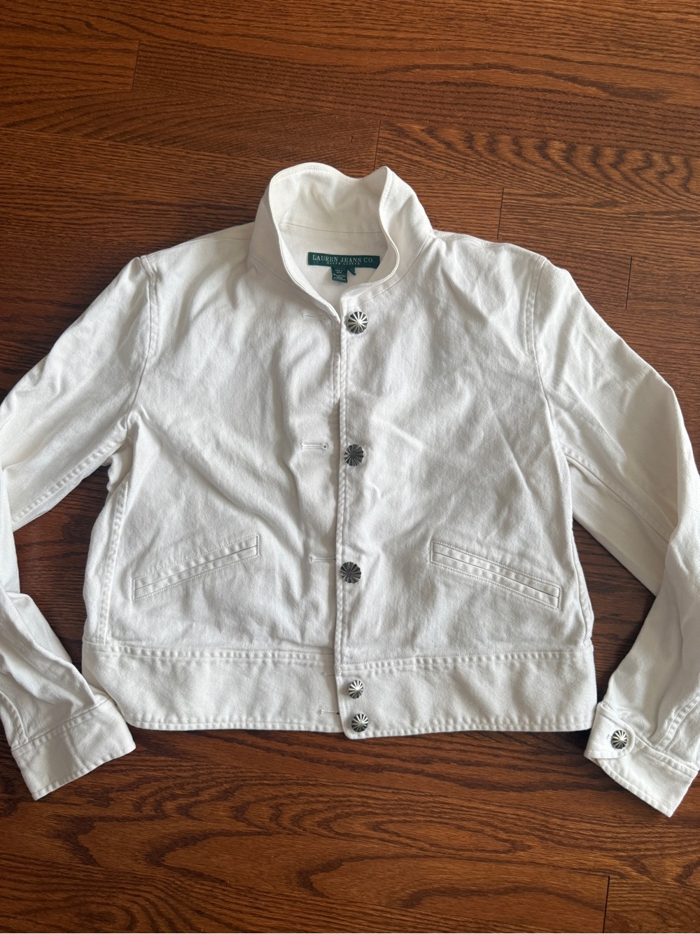 Ralph Lauren White Button-Front Cotton Jacket